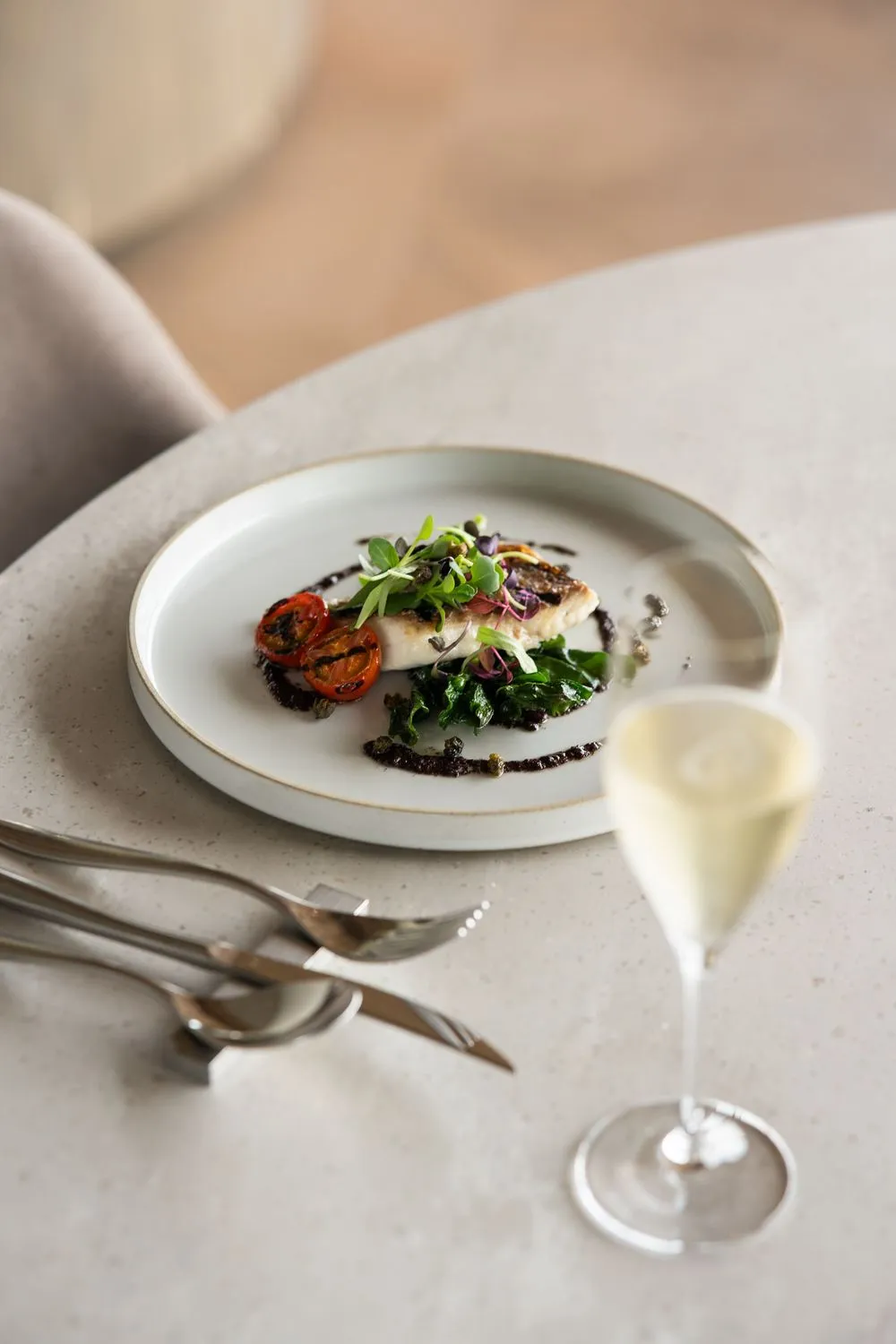 Contemporary seasonal tasting dish