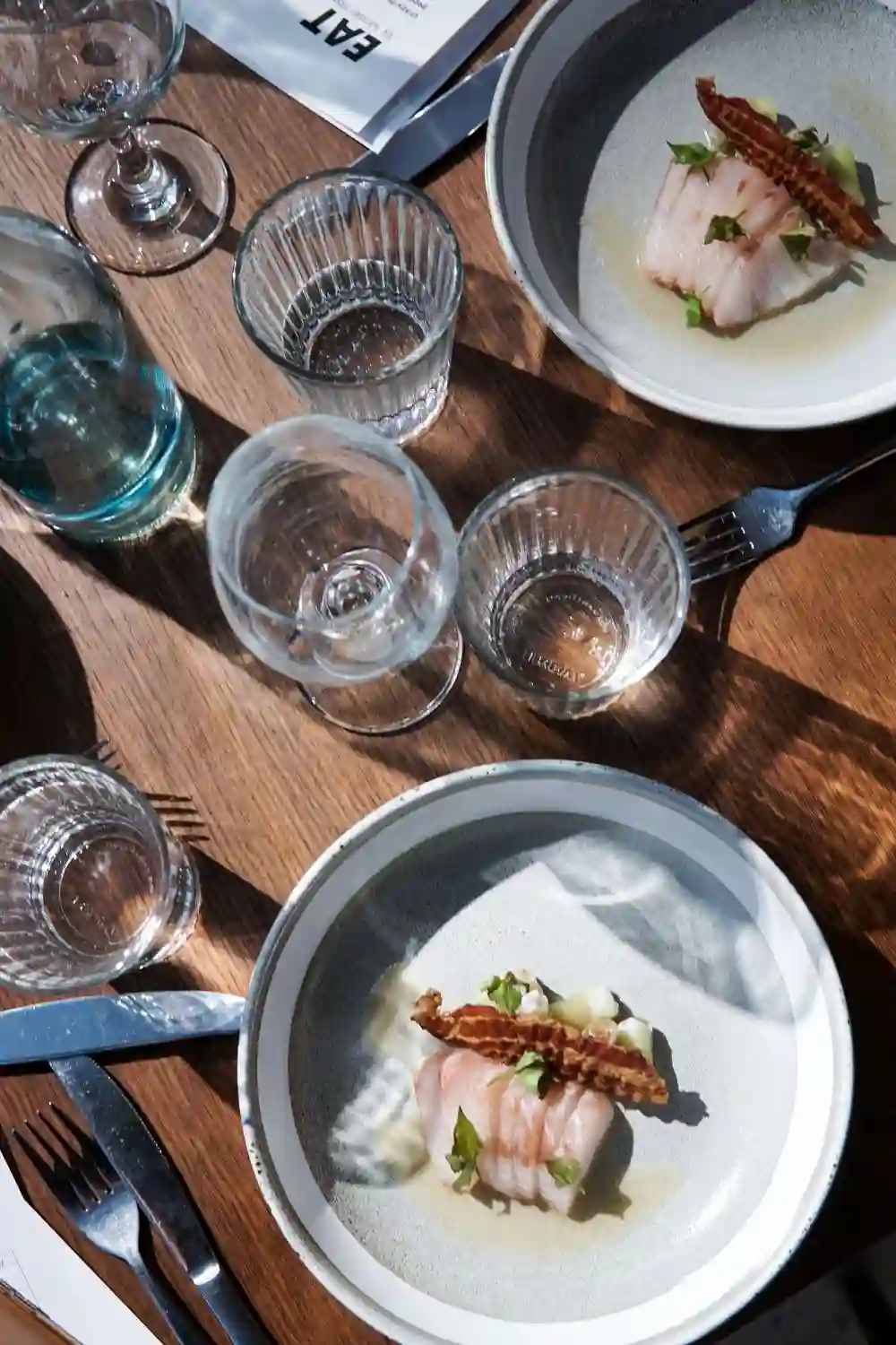 Fine dining table setting at Savorian